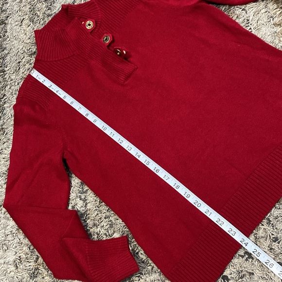 Lauren Ralph Lauren mock neck long sleeve 100% cotton sweater red size large - Picture 8 of 11